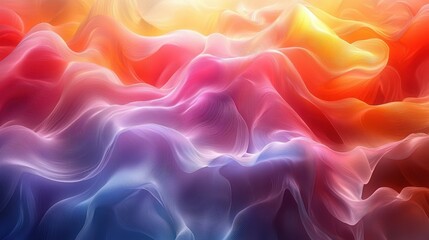 Obraz premium An abstract illustration with vibrant colors blending in flowing waves, creating a dreamy and creative background.