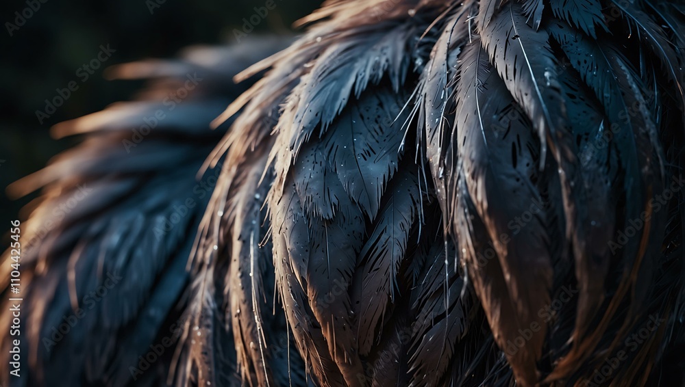 Poster Close-up of delicate feathers in twilight.