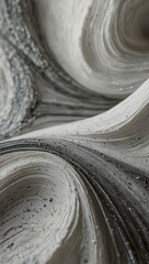 Close-up of flowing white and gray textures suggesting fluidity and calm.