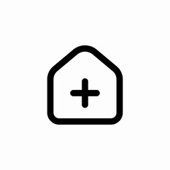 house add plus icon sign vector