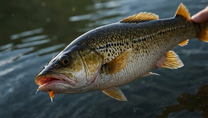 Naklejka premium Close-up of freshwater fish caught while fishing.