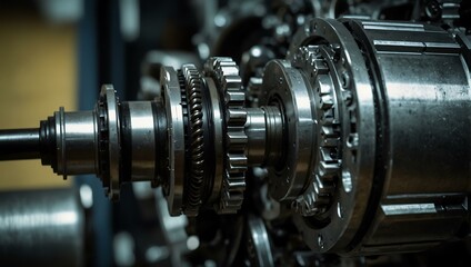 Fototapeta premium Close-up of gears in a transmission.