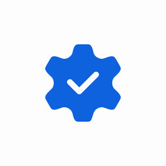 solid configuration check mark icon sign vector