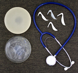 Silicone breast and nose implants surgery. Smooth and rough silicone, rhinoplasty augmentation...