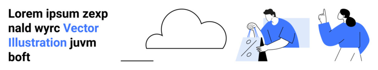 Team member uploading data to cloud storage, another person communicating with hand gesture. Ideal for technology, cloud storage, team collaboration, remote work, data transfer, digital solutions