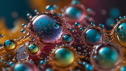 Close-up of liquid with bubbles.