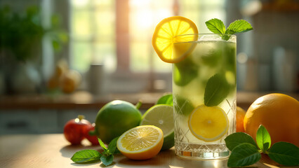 Fototapeta premium Refreshing Mojito with Organic Ingredients