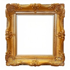 Vintage Gold Frame png element on transparent natural luxury background.