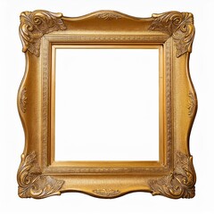 Vintage Gold Frame png element on transparent natural luxury background.