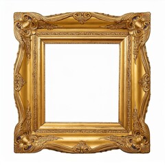 Vintage Gold Frame png element on transparent natural luxury background.