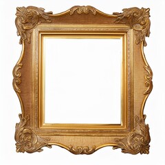 Vintage Gold Frame png element on transparent natural luxury background.