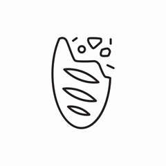 half bread icon sign vector