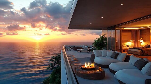 Oceanfront Luxury Penthouse Sunset View