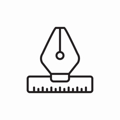 ink pen ruler icon sign vector