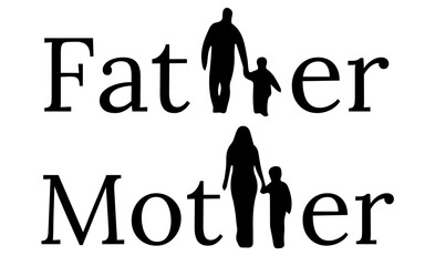 father mother typography logo type design