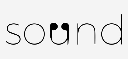 Sound Typography Design In vector For heading 