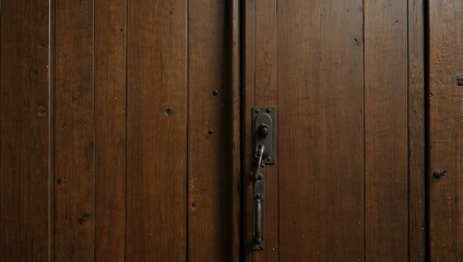 Obraz premium Closed wooden door.