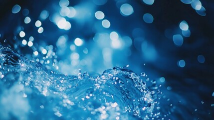 Fototapeta premium Abstract blue bokeh background with defocused elements for creative visuals and designs