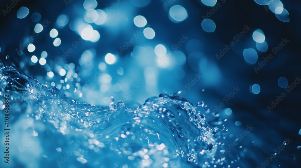 Poster abstract blue bokeh background with soft focus for artistic and creative designs