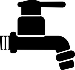water tap glyph icon, flow, cold drink, kitchen, drink water, water pipe, use