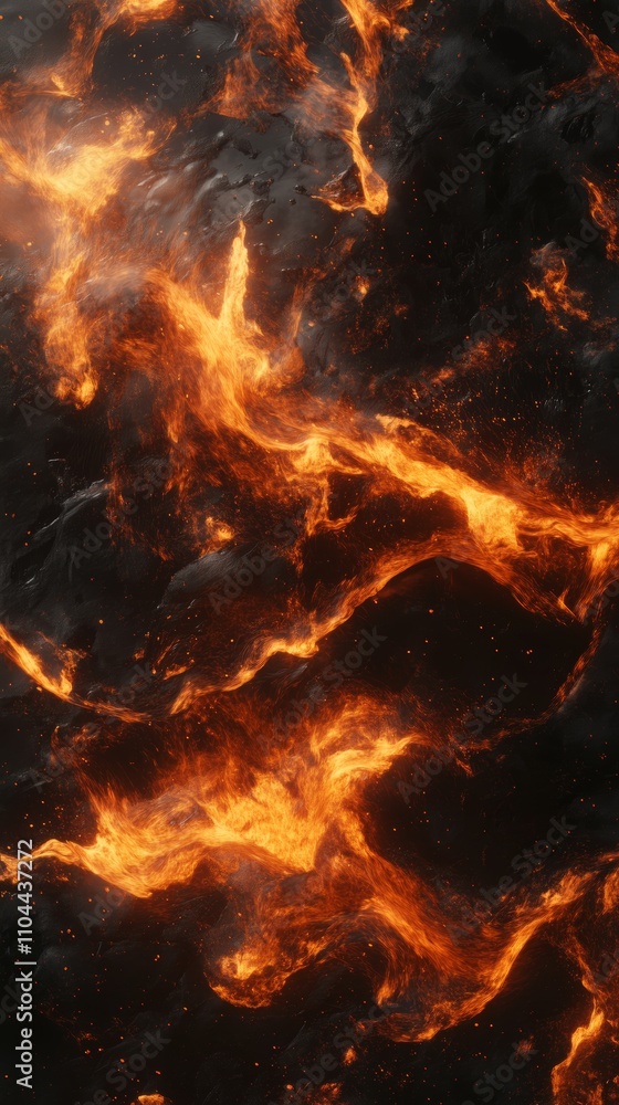 Poster dramatic flames dancing against a dark backdrop creating a captivating visual contrast
