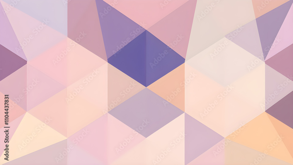 Poster geometric shapes like triangles and hexagons interlocked with gradients transitioning between pastel