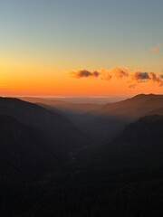 Sunset beams across the valley