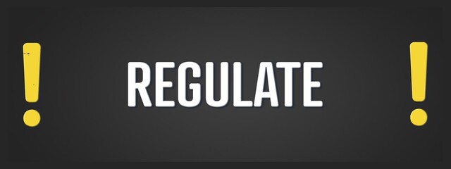 regulate.. A blackboard with white text. Illustration with grunge text style.