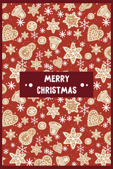 Naklejka premium new year christmas card. Vector template with cute elements for design