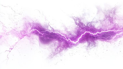 A vibrant purple lightning bolt courses through a cloud of swirling energy, creating a dynamic visual ideal for digital art, tech designs, or backgrounds in media projects,