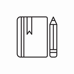 notepad pencil icon sign vector
