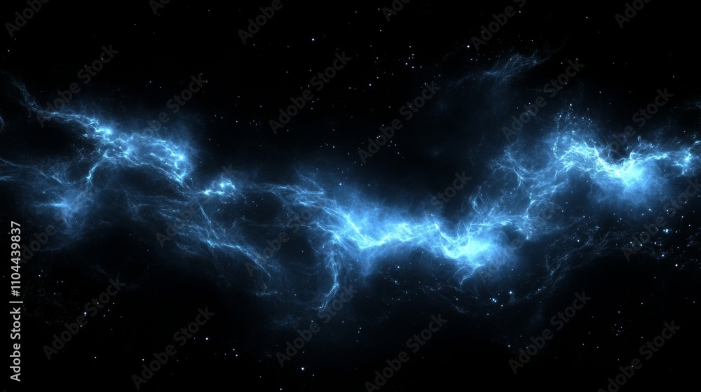 Poster abstract background featuring dark blue colors and glowing particle effects for visual impact