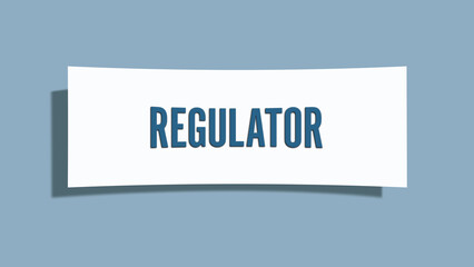 Regulator. A card isolated on blue background.