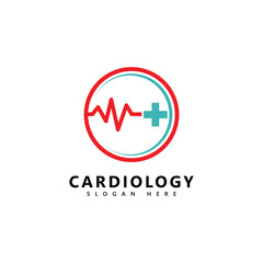 Medical Cardiology Heartbeat Logo Design
