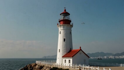 Fototapeta premium Coastal lighthouse in Busan.