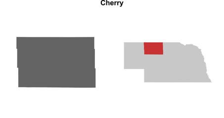 Cherry County (Nebraska) blank outline map set