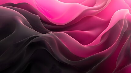Obraz premium Abstract waves fluid liquid motion black pink gradient color background