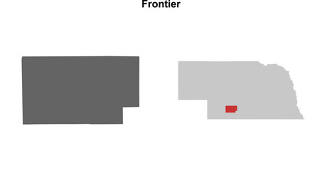 Frontier County (Nebraska) blank outline map set