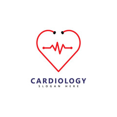 Medical Cardiology Heartbeat Logo Design