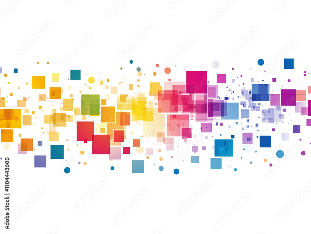 Poster abstract colorful background with geometric squares and space for text. isolated on a white backgrou