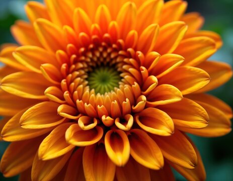 Close up vibrant orange flower detailed view. Bright yellow center. Colorful petals. Natural beauty. Perfect for nature lovers, designers. Floral image. Garden flower. Flower close up. Spring flower.