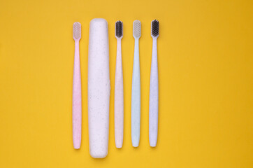 White plastic case for storing toothbrush