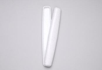 Mockup of white toothbrush storage case on grey background