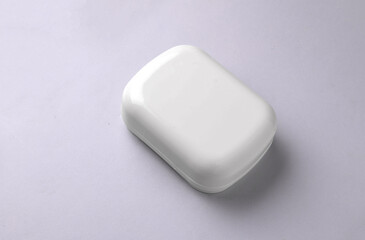 White plastic soap dish mockup