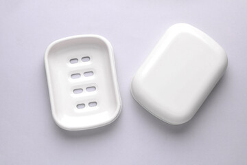 White plastic soap dish mockup