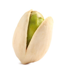 One tasty pistachio nut isolated on white