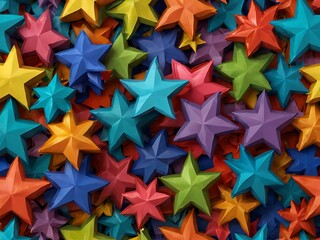 Obraz premium Colorful 3D stars background.