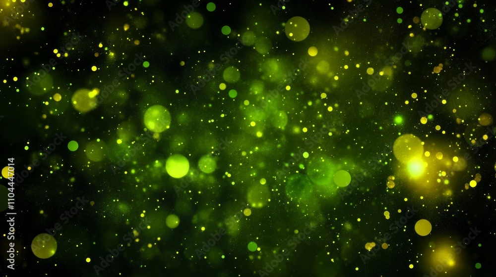 Poster abstract background featuring green bokeh effect in nature for a soothing atmosphere