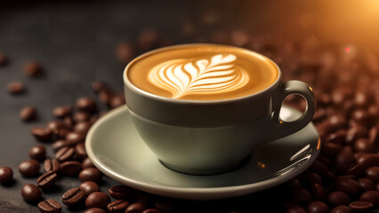 Close-Up of Latte Art on Macchiato