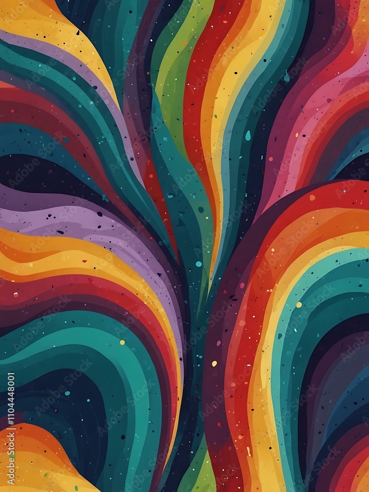 Poster colorful abstract wave pattern with artistic layers.